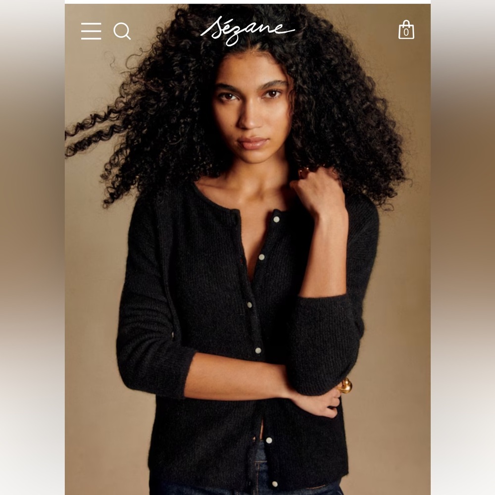 Sezane Gaspard Black Cardigan
